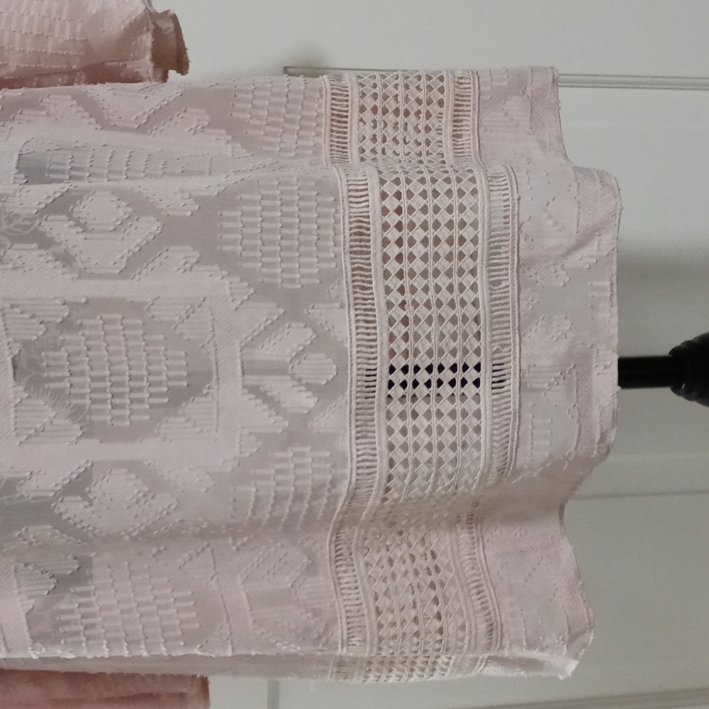 💗Anthropologie Floreat💗 - Rose Pink Eyelet Bell Sleeve Esme Cover-Up Dress - Picture 11 of 16